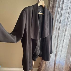 Eileen Fisher Black Cardigan XI 1/4
Zip Silk blend XL Lightweight Cowl Neck